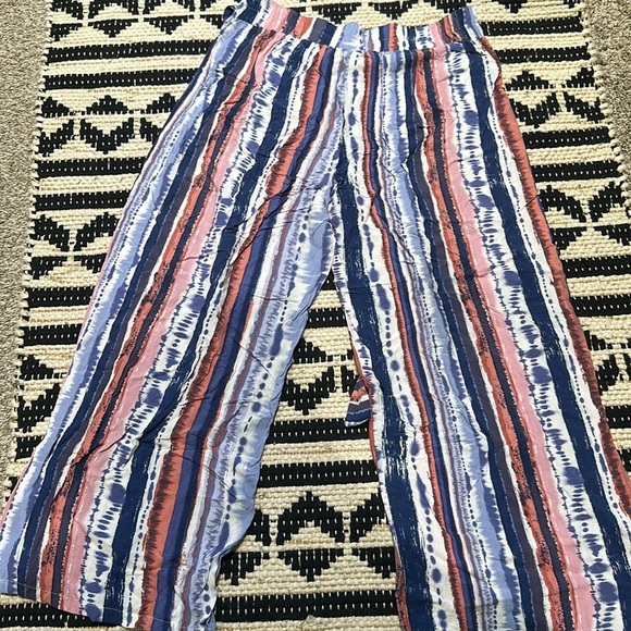 Gypsies&Moondust Striped Tie-Dye Wide-Leg Pants - Picture 3 of 4